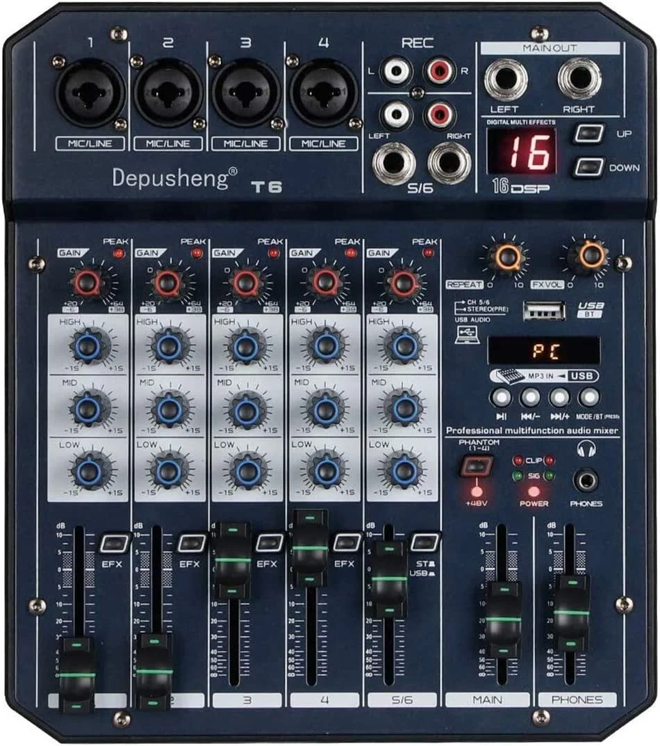 Consola 6 Canales Bluetooth USB T6 Debra - Imagen 8