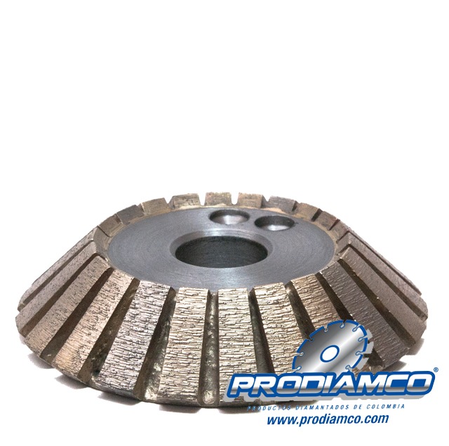 Muela Diamantada Premium Chaflan Turbo 45 Grados Vidrio 19mm Gruesa